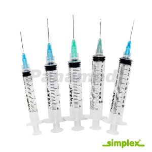 Simplex Disposable Syringe with Needle, Sold by box of 100's